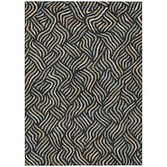 Machine Washable Indoor/Outdoor Chantille ACN2474 Black 3' x 5' Rug