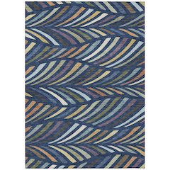 Machine Washable Indoor/Outdoor Chantille ACN2475 Blue 3' x 5' Rug