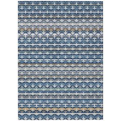 Machine Washable Indoor/Outdoor Chantille ACN2479 Blue 3' x 5' Rug