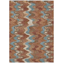 Machine Washable Indoor/Outdoor Chantille ACN2481 Orange 3' x 5' Rug