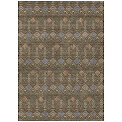 Machine Washable Indoor/Outdoor Chantille ACN2487 Brown 3' x 5' Rug