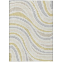 Machine Washable Indoor/Outdoor Chantille ACN2490 Ivory 3' x 5' Rug