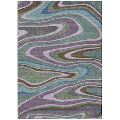 Machine Washable Indoor/Outdoor Chantille ACN2494 Purple 3' x 5' Rug