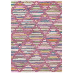 Machine Washable Indoor/Outdoor Chantille ACN2502 Pink 3' x 5' Rug