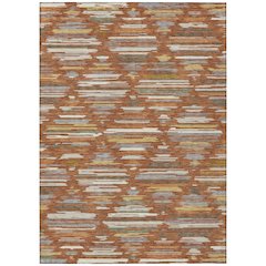 Machine Washable Indoor/Outdoor Chantille ACN2502 Orange 3' x 5' Rug
