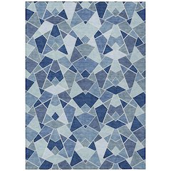 Machine Washable Indoor/Outdoor Chantille ACN2504 Blue 3' x 5' Rug