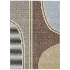 Machine Washable Indoor/Outdoor Chantille ACN2505 Brown 3' x 5' Rug
