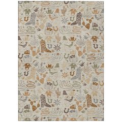 Machine Washable Indoor/Outdoor Chantille ACN2512 Brown 3' x 5' Rug
