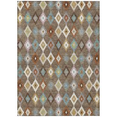 Machine Washable Indoor/Outdoor Chantille ACN2513 Brown 3' x 5' Rug