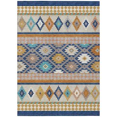 Machine Washable Indoor/Outdoor Chantille ACN2519 Blue 3' x 5' Rug