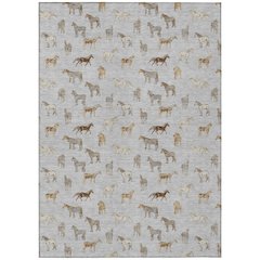 Machine Washable Indoor/Outdoor Chantille ACN2521 Gray 3' x 5' Rug