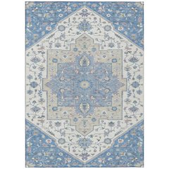 Machine Washable Indoor/Outdoor Chantille ACN2533 Blue 3' x 5' Rug