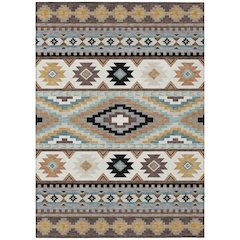 Machine Washable Indoor/Outdoor Chantille ACN2539 Brown 3' x 5' Rug