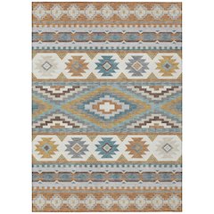 Machine Washable Indoor/Outdoor Chantille ACN2539 Orange 3' x 5' Rug
