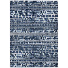 Machine Washable Indoor/Outdoor Chantille ACN2540 Blue 3' x 5' Rug