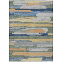 Machine Washable Indoor/Outdoor Chantille ACN2542 Green 3' x 5' Rug