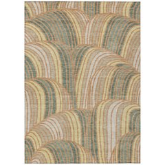 Machine Washable Indoor/Outdoor Chantille ACN2546 Orange 3' x 5' Rug