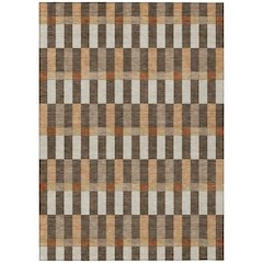 Machine Washable Indoor/Outdoor Chantille ACN2548 Brown 3' x 5' Rug