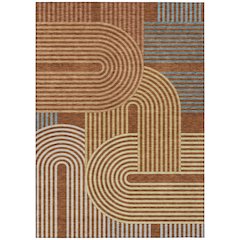 Machine Washable Indoor/Outdoor Chantille ACN2549 Orange 3' x 5' Rug