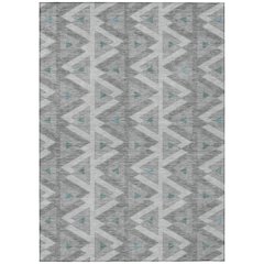 Machine Washable Indoor/Outdoor Chantille ACN2560 Gray 3' x 5' Rug