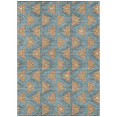 Machine Washable Indoor/Outdoor Chantille ACN2560 Teal 3' x 5' Rug