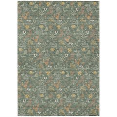 Machine Washable Indoor/Outdoor Chantille ACN2562 Green 3' x 5' Rug