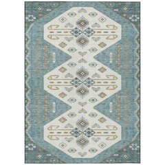 Machine Washable Indoor/Outdoor Chantille ACN2565 Teal 3' x 5' Rug