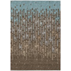 Machine Washable Indoor/Outdoor Chantille ACN2567 Brown 3' x 5' Rug