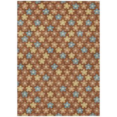 Machine Washable Indoor/Outdoor Chantille ACN2569 Orange 3' x 5' Rug