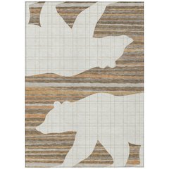 Machine Washable Indoor/Outdoor Chantille ACN2577 Ivory 3' x 5' Rug
