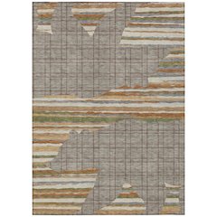 Machine Washable Indoor/Outdoor Chantille ACN2577 Brown 3' x 5' Rug