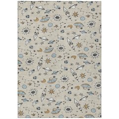 Machine Washable Indoor/Outdoor Chantille ACN2580 Brown 3' x 5' Rug