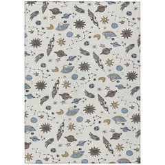 Machine Washable Indoor/Outdoor Chantille ACN2580 Ivory 3' x 5' Rug