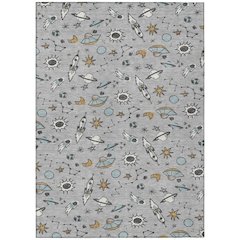 Machine Washable Indoor/Outdoor Chantille ACN2580 Gray 3' x 5' Rug
