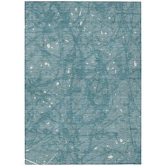 Machine Washable Indoor/Outdoor Chantille ACN2597 Teal 3' x 5' Rug