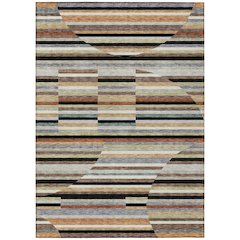 Machine Washable Indoor/Outdoor Chantille ACN2600 Black 3' x 5' Rug