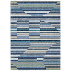Machine Washable Indoor/Outdoor Chantille ACN2600 Blue 3' x 5' Rug