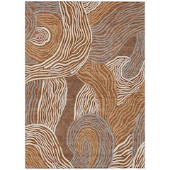 Machine Washable Indoor/Outdoor Chantille ACN2603 Orange 3' x 5' Rug