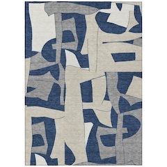Machine Washable Indoor/Outdoor Chantille ACN2605 Blue 3' x 5' Rug