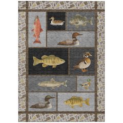 Machine Washable Indoor/Outdoor Chantille ACN2606 Gray 3' x 5' Rug