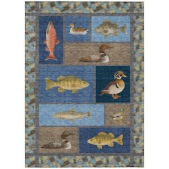Machine Washable Indoor/Outdoor Chantille ACN2606 Blue 3' x 5' Rug