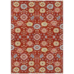 Machine Washable Indoor/Outdoor Chantille ACN2610 Red 3' x 5' Rug