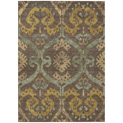Machine Washable Indoor/Outdoor Chantille ACN2614 Brown 3' x 5' Rug