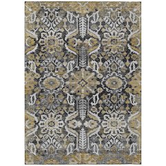 Machine Washable Indoor/Outdoor Chantille ACN2617 Black 3' x 5' Rug