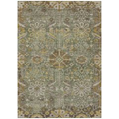 Machine Washable Indoor/Outdoor Chantille ACN2617 Green 3' x 5' Rug