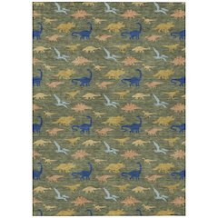 Machine Washable Indoor/Outdoor Chantille ACN2622 Green 3' x 5' Rug