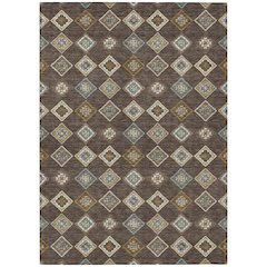 Machine Washable Indoor/Outdoor Chantille ACN2624 Brown 3' x 5' Rug
