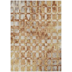 Machine Washable Indoor/Outdoor Chantille ACN2628 Orange 3' x 5' Rug