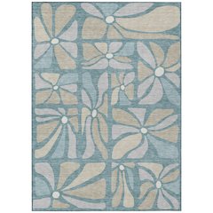 Machine Washable Indoor/Outdoor Chantille ACN2630 Teal 3' x 5' Rug