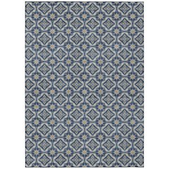 Machine Washable Indoor/Outdoor Chantille ACN2631 Blue 3' x 5' Rug